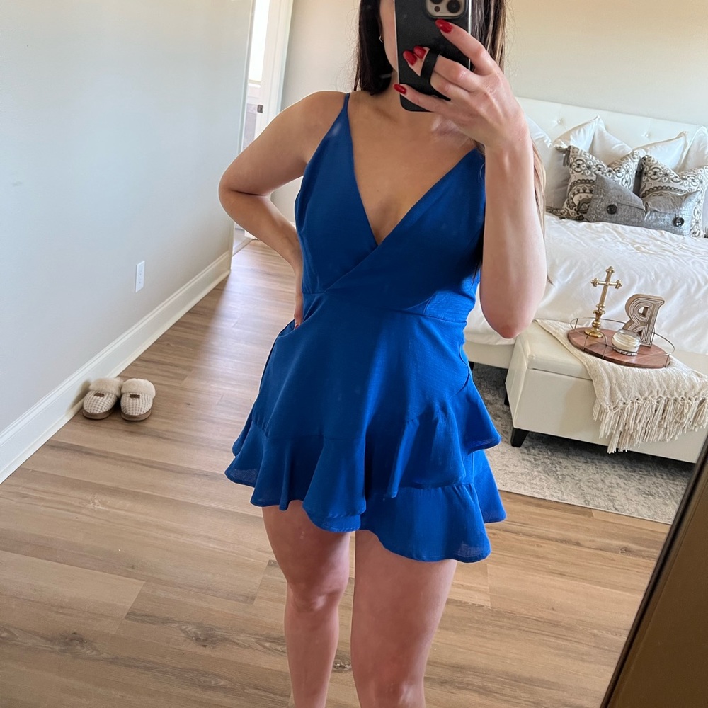 Blue romper from local boutique
